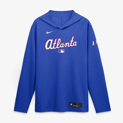 T-shirt à capuche manches longues Nike Atlanta Braves 2026 City Connect Dri-FIT bleu clair pour homme