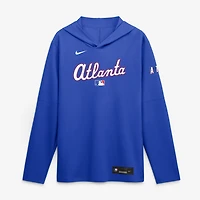 T-shirt à capuche manches longues Nike Atlanta Braves 2026 City Connect Dri-FIT bleu clair pour homme