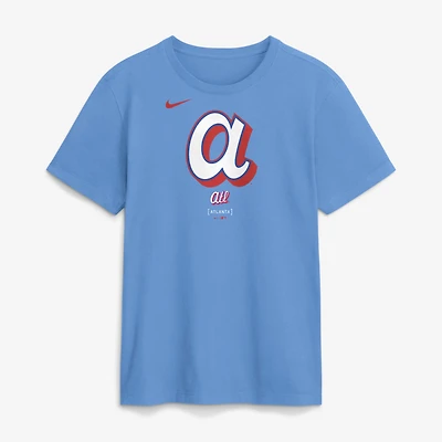T-shirt Nike Atlanta Braves 2026 City Connect pour homme, bleu clair, grand logo