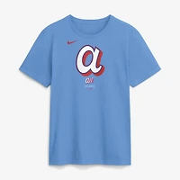 T-shirt Nike Atlanta Braves 2026 City Connect pour homme, bleu clair, grand logo