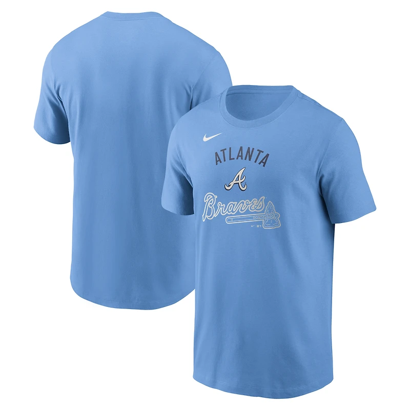 T-shirt Nike bleu clair Atlanta Braves Early Innings Stack pour homme