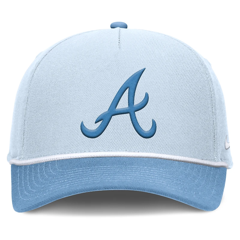 Casquette ajustable Nike bleu clair Atlanta Braves Rise Dri-Fit pour homme