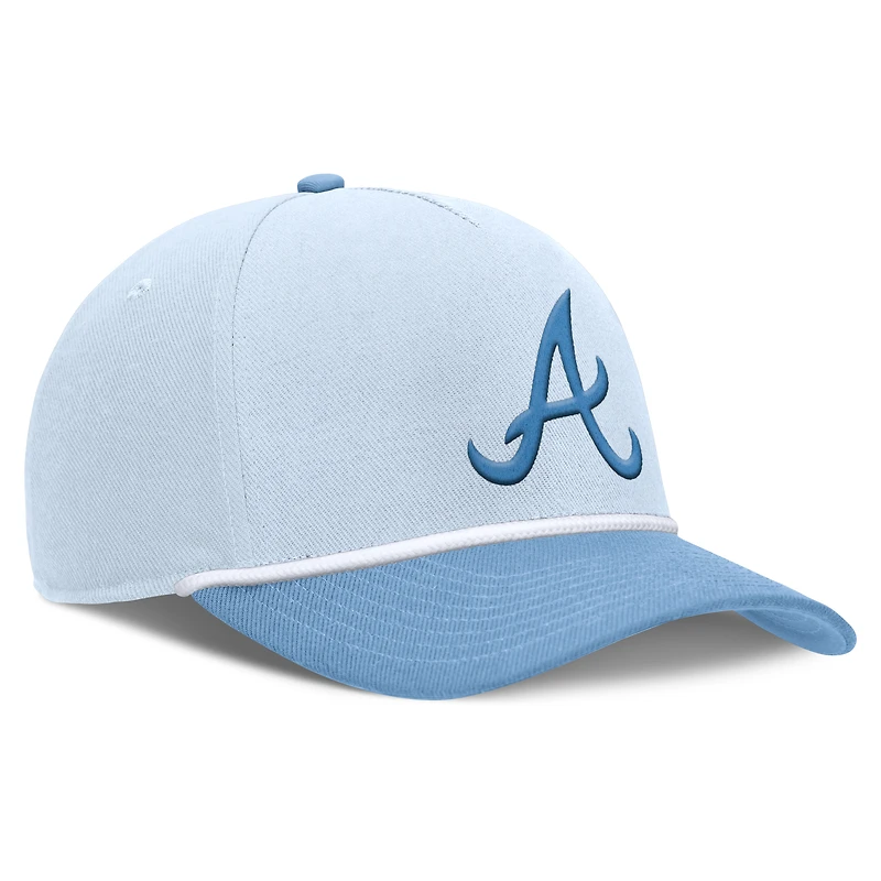 Casquette ajustable Nike bleu clair Atlanta Braves Rise Dri-Fit pour homme