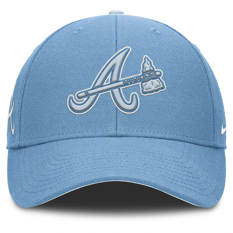 Casquette ajustable Nike bleu clair Atlanta Braves Rise Dri-Fit pour homme