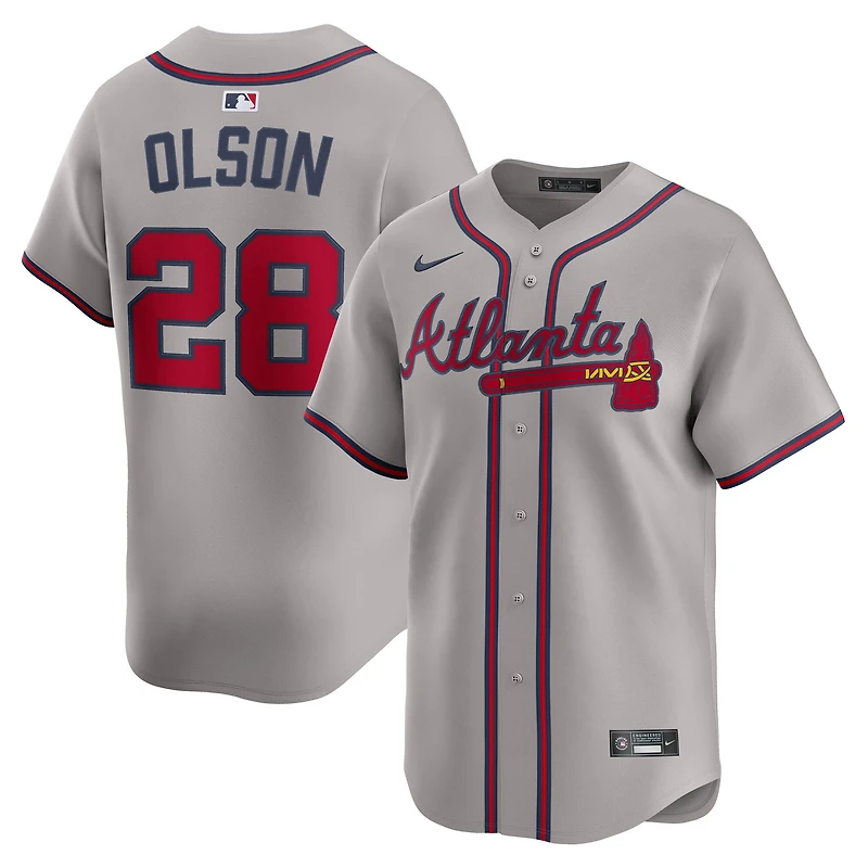 Maillot Nike Matt Olson gris Atlanta Braves Road Limited Player pour homme