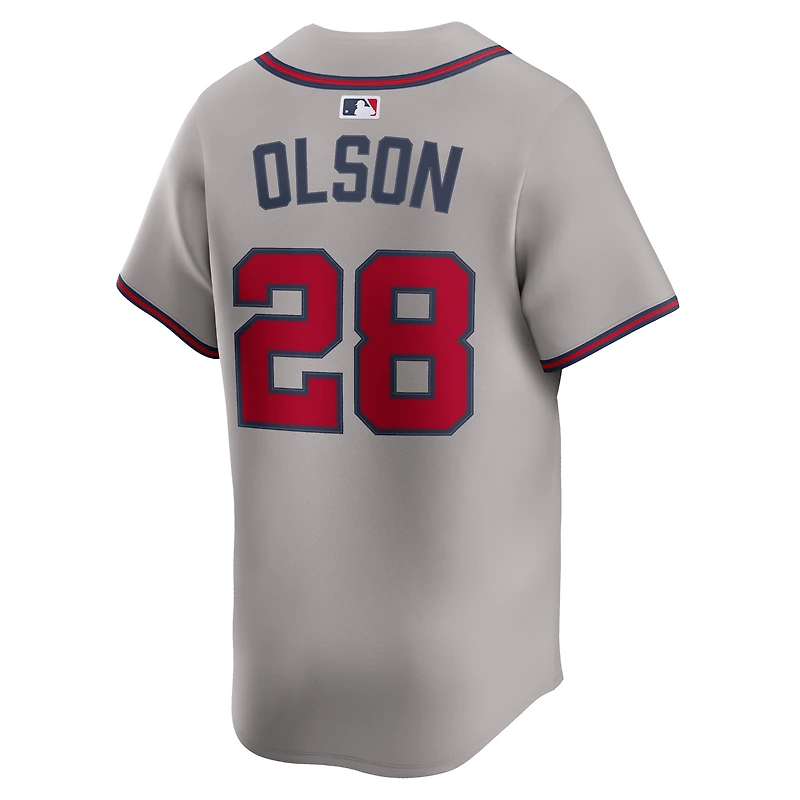 Maillot de joueur Nike Matt Olson gris Atlanta Braves Road Limited pour homme