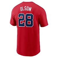 Men's Nike Matt Olson Red Atlanta Braves Fuse Name & Number T-Shirt