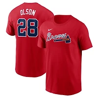 T-shirt Nike rouge avec nom et numéro des Atlanta Braves Fuse de Matt Olson pour homme