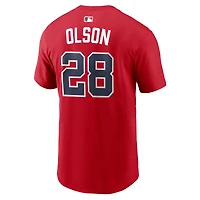 Men's Nike Matt Olson Red Atlanta Braves Home Name & Number T-Shirt