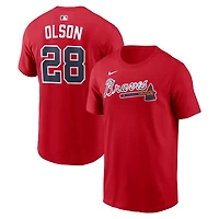 Men's Nike Matt Olson Red Atlanta Braves Name & Number T-Shirt