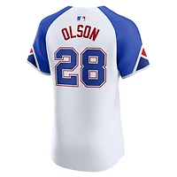 Maillot Nike Matt Olson blanc des Atlanta Braves City Connect Elite pour homme