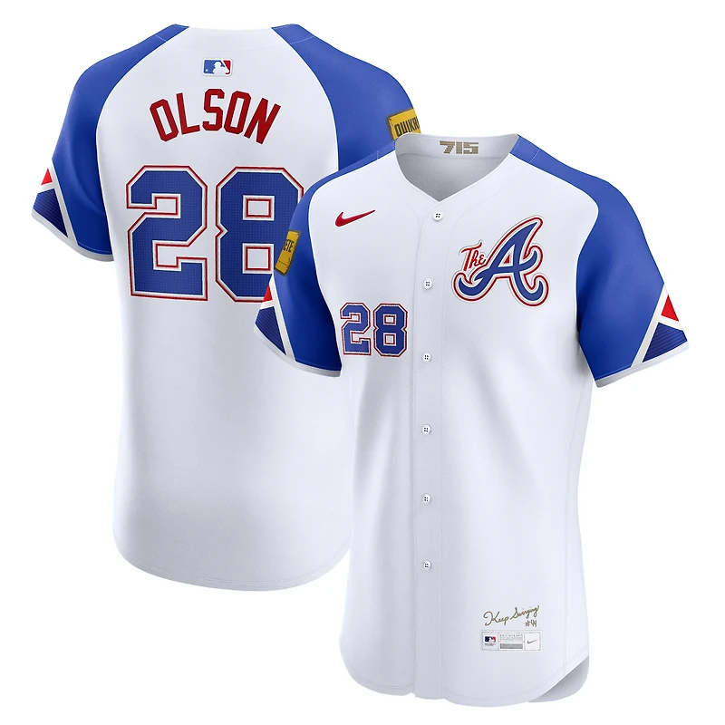 Men's Nike Matt Olson White Atlanta Braves City Connect Elite Jersey