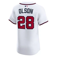 Maillot Nike Matt Olson blanc pour homme, joueur d'élite à domicile des Braves d'Atlanta