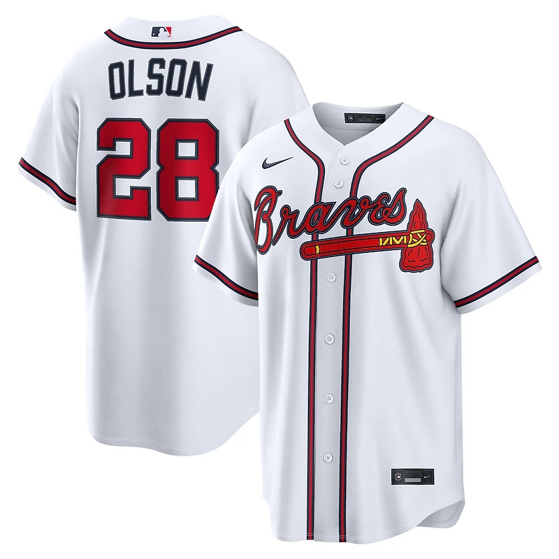 Men's Nike Matt Olson White Atlanta Braves Home Replica Jersey