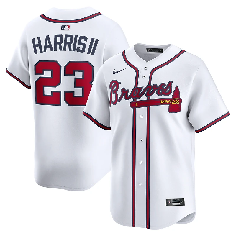 Men's Nike Michael Harris II White Atlanta Braves Home Limited Player Jersey