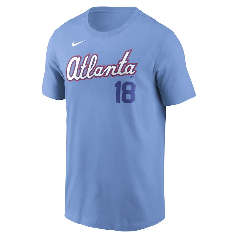 T-shirt Nike pour homme Mike Yastrzemski bleu clair Atlanta Braves 2026 City Connect avec nom et numéro