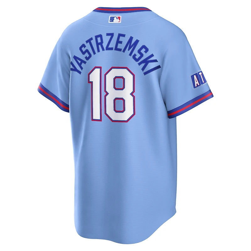 Maillot Nike Mike Yastrzemski bleu poudre Atlanta Braves 2026 City Connect Stadium pour homme