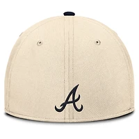 Men's Nike Natural/Navy Atlanta Braves Statement Rise Performance Flex Hat