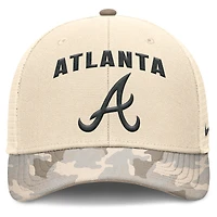Men's Nike Natural Atlanta Braves Camo Natural Pack Rise Adjustable Trucker Hat