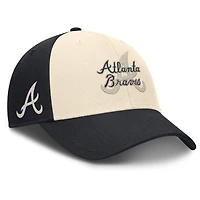 Casquette ajustable Nike Atlanta Braves Statement Club Performance pour homme, bleu marine/naturel