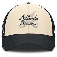 Casquette ajustable Nike Atlanta Braves Statement Club Performance pour homme, bleu marine/naturel