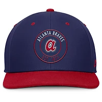 Casquette Nike bleu marine/rouge Atlanta Braves Cooperstown Collection Pro Dri-FIT Snapback pour homme