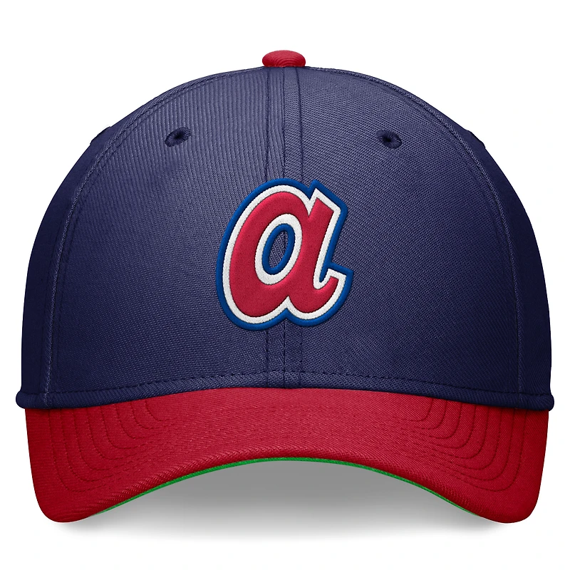 Men's Nike Navy/Red Atlanta Braves Cooperstown Collection Rewind Swooshflex Performance Hat