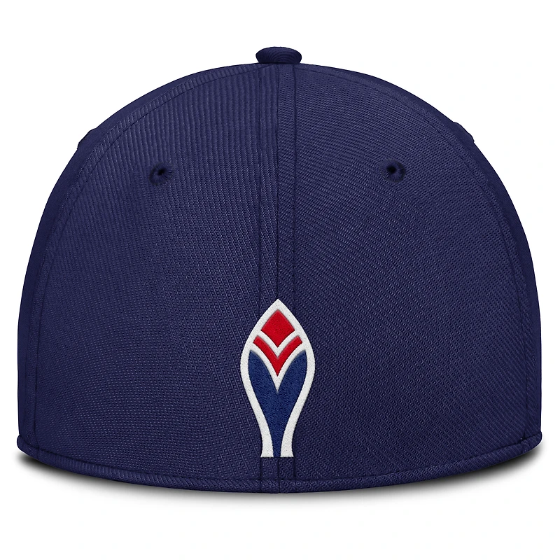 Casquette Nike Performance Flex Rise Swoosh bleu marine/rouge pour homme des Atlanta Braves