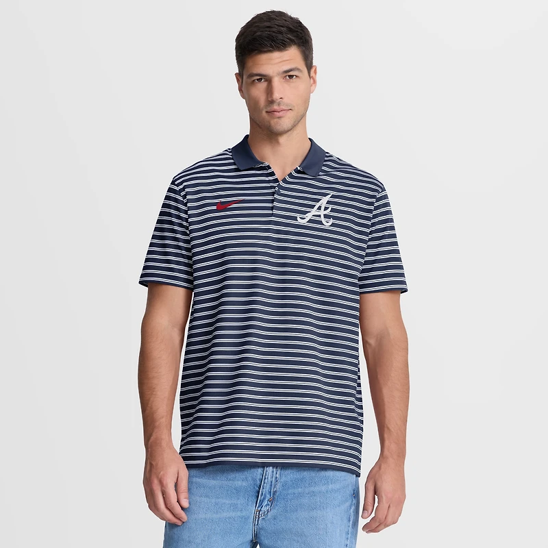 Men's Nike Navy/White Atlanta Braves Striped Victory Dri-FIT Polo