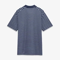Polo rayé Nike Victory Dri-FIT bleu marine et blanc pour homme, Atlanta Braves.