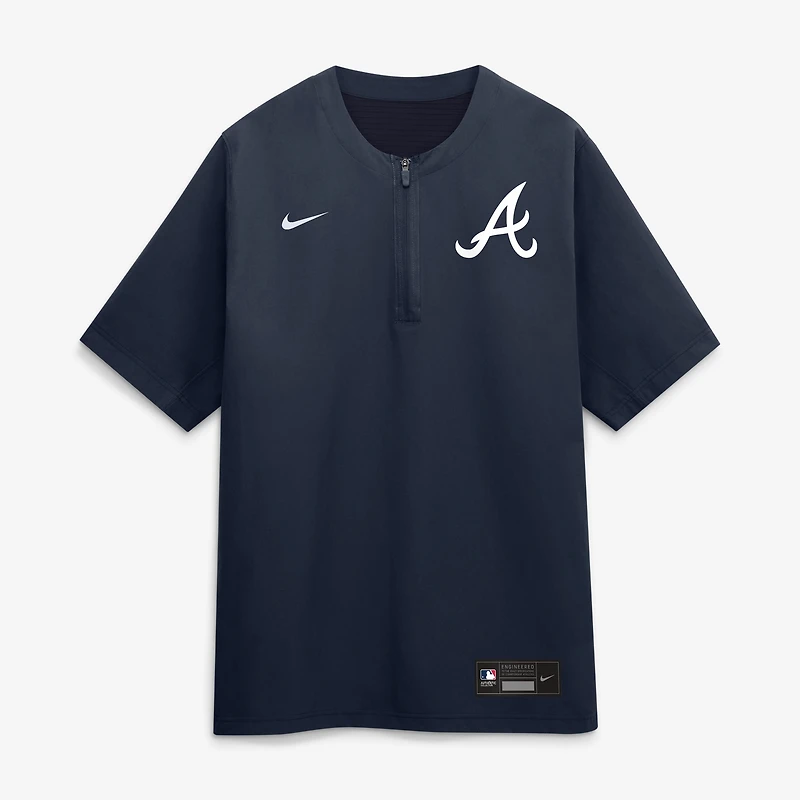 Men's Nike Navy Atlanta Braves Authentic Collection Dri-FIT Quarter-Zip Windshirt
