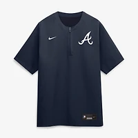 Men's Nike Navy Atlanta Braves Authentic Collection Dri-FIT Quarter-Zip Windshirt