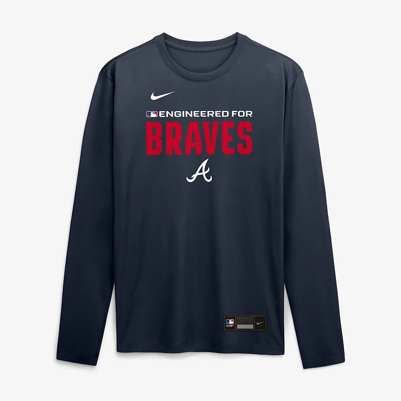 Men's Nike Navy Atlanta Braves Authentic Collection Legend Dri-FIT Long Sleeve T-Shirt