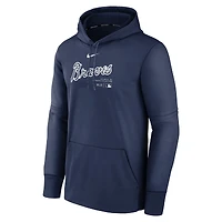 Men's Nike Navy Atlanta Braves Authentic Collection Performance Pullover Hoodie