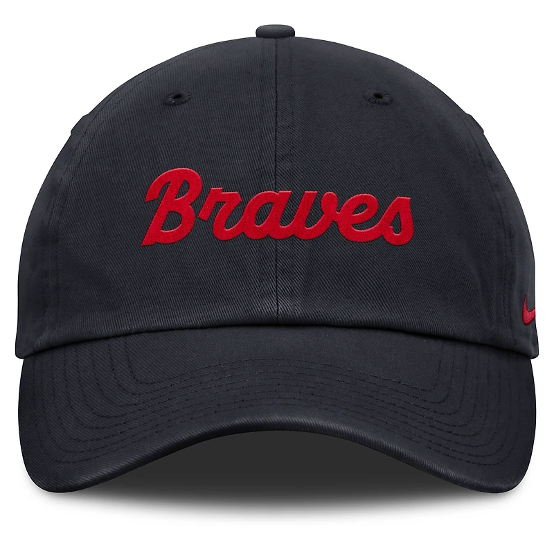 Casquette ajustable Nike bleu marine Atlanta Braves Club pour homme