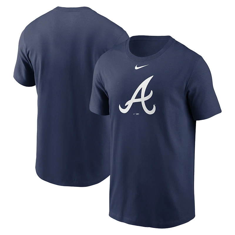 T-shirt Nike pour homme, bleu marine, Atlanta Braves Fuse, grand logo