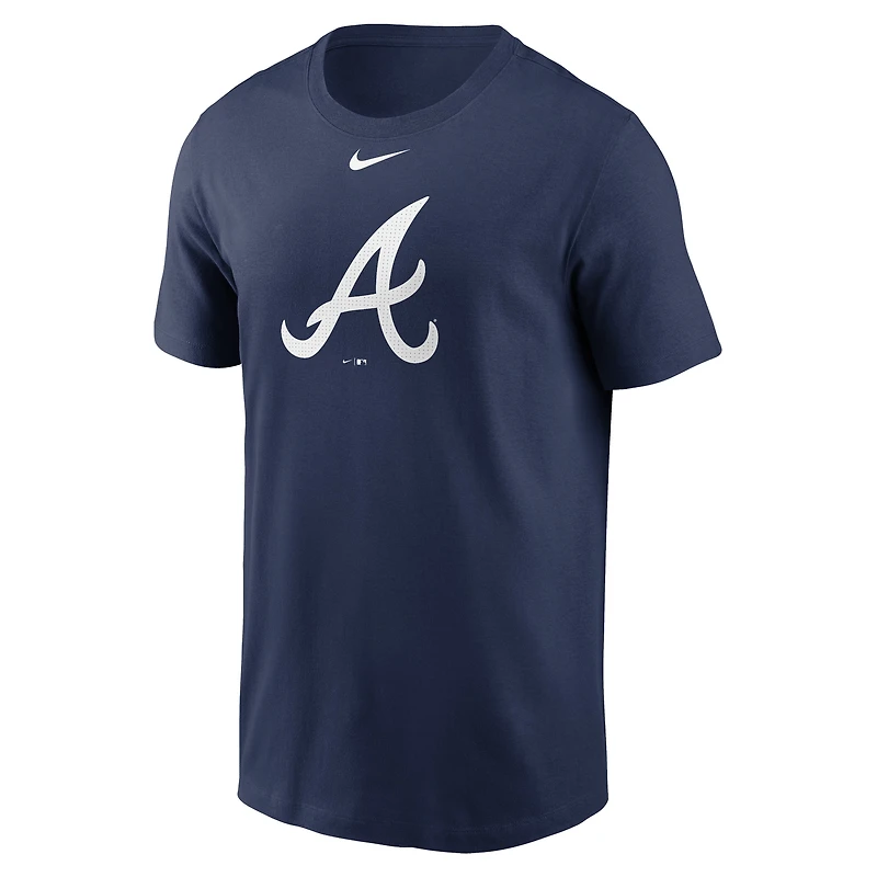 Men's Nike Navy Atlanta Braves Fuse Large Logo T-Shirt