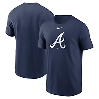 Men's Nike Navy Atlanta Braves Fuse Large Logo T-Shirt