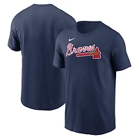 Men's Nike Navy Atlanta Braves Fuse Wordmark T-Shirt