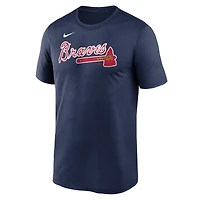 Men's Nike Navy Atlanta Braves Legend Fuse Wordmark T-Shirt