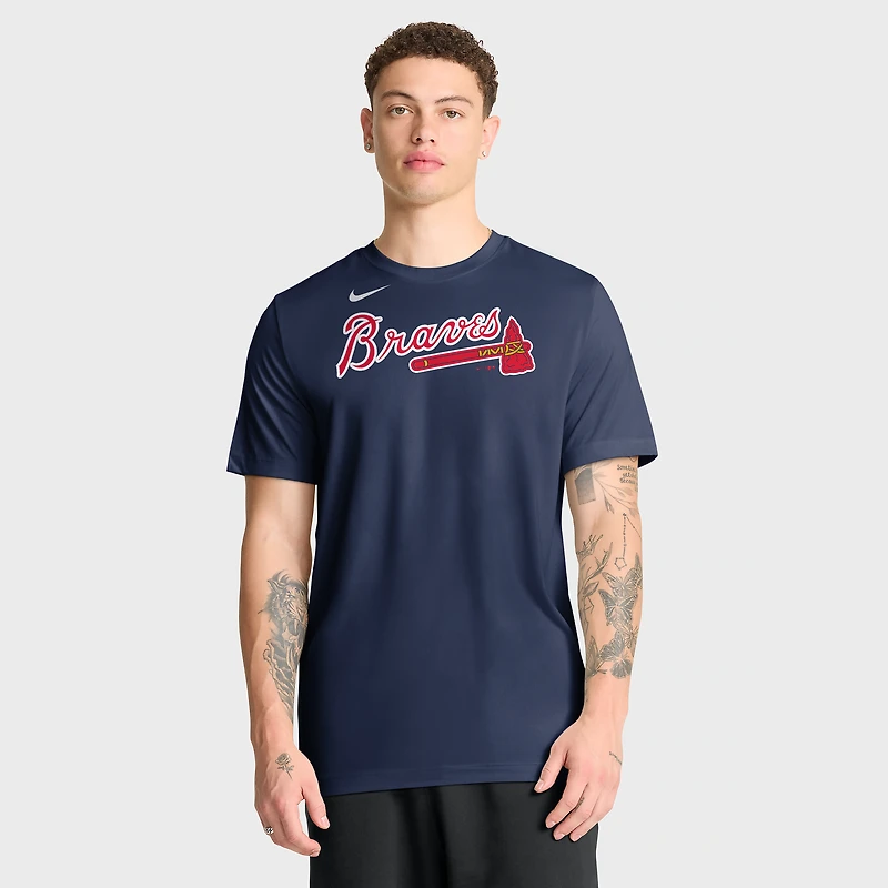 Men's Nike White Atlanta Braves New Legend Wordmark Dri-FIT T-Shirt