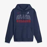 Sweat à capuche Nike Primetime Club Atlanta Braves bleu marine pour homme