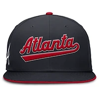 Men's Nike Red Atlanta Braves Wordmark Dri-FIT Round Bill True Fitted Hat