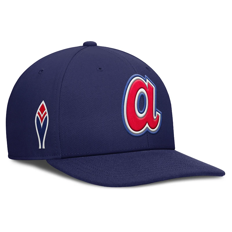 Casquette Nike Pro Performance Snapback bleu marine pour homme Atlanta Braves