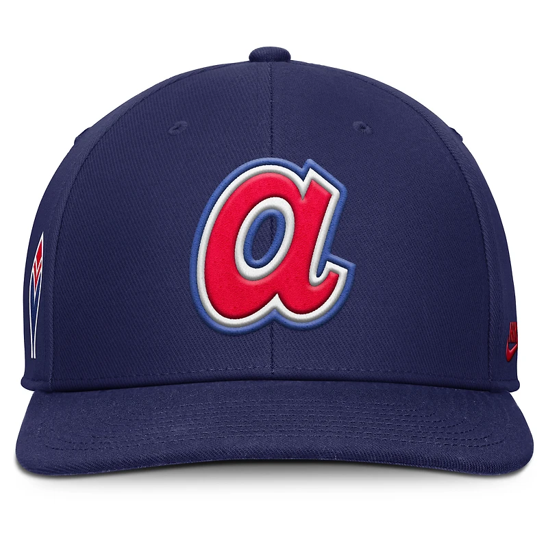 Casquette Nike Pro Performance Snapback bleu marine pour homme Atlanta Braves