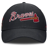 Casquette ajustable Nike Rise Gaberdine bleu marine pour homme des Atlanta Braves