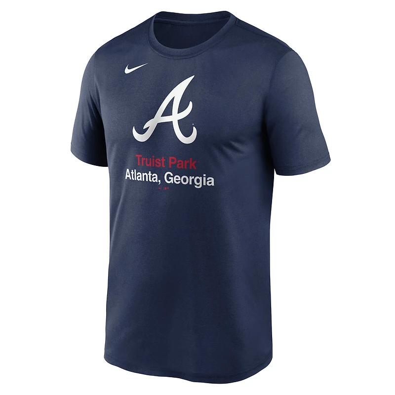 T-shirt Nike bleu marine Atlanta Braves Stadium Legend Performance pour homme