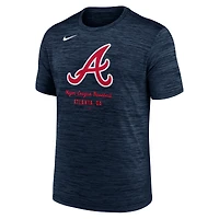 T-shirt Nike bleu marine Atlanta Braves Velocity Performance pour homme