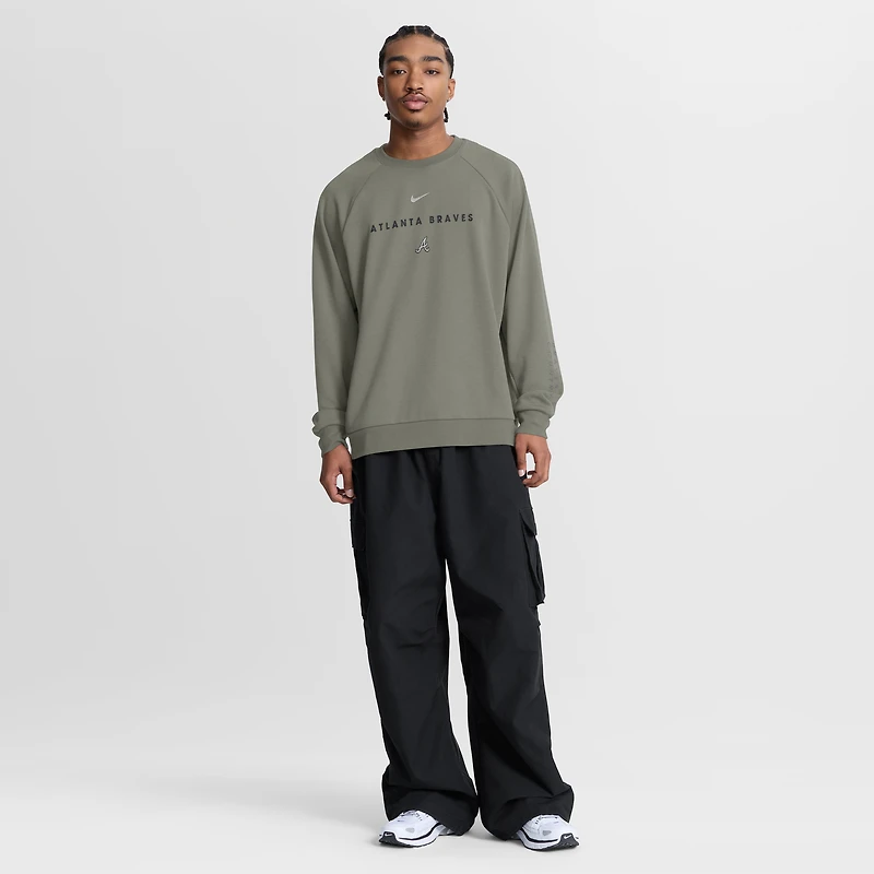Sweat-shirt raglan Nike Atlanta Braves Statement Primary vert olive pour homme