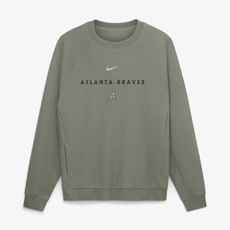 Sweat-shirt raglan Nike Atlanta Braves Statement Primary vert olive pour homme